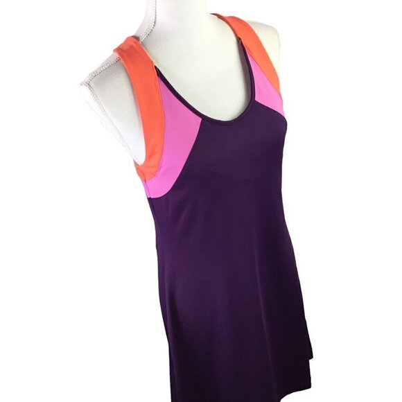 Title Nine Diamalete Athletic Dress Stretch Tennis Golf Size M Colorblock Purple - Picture 5 of 11